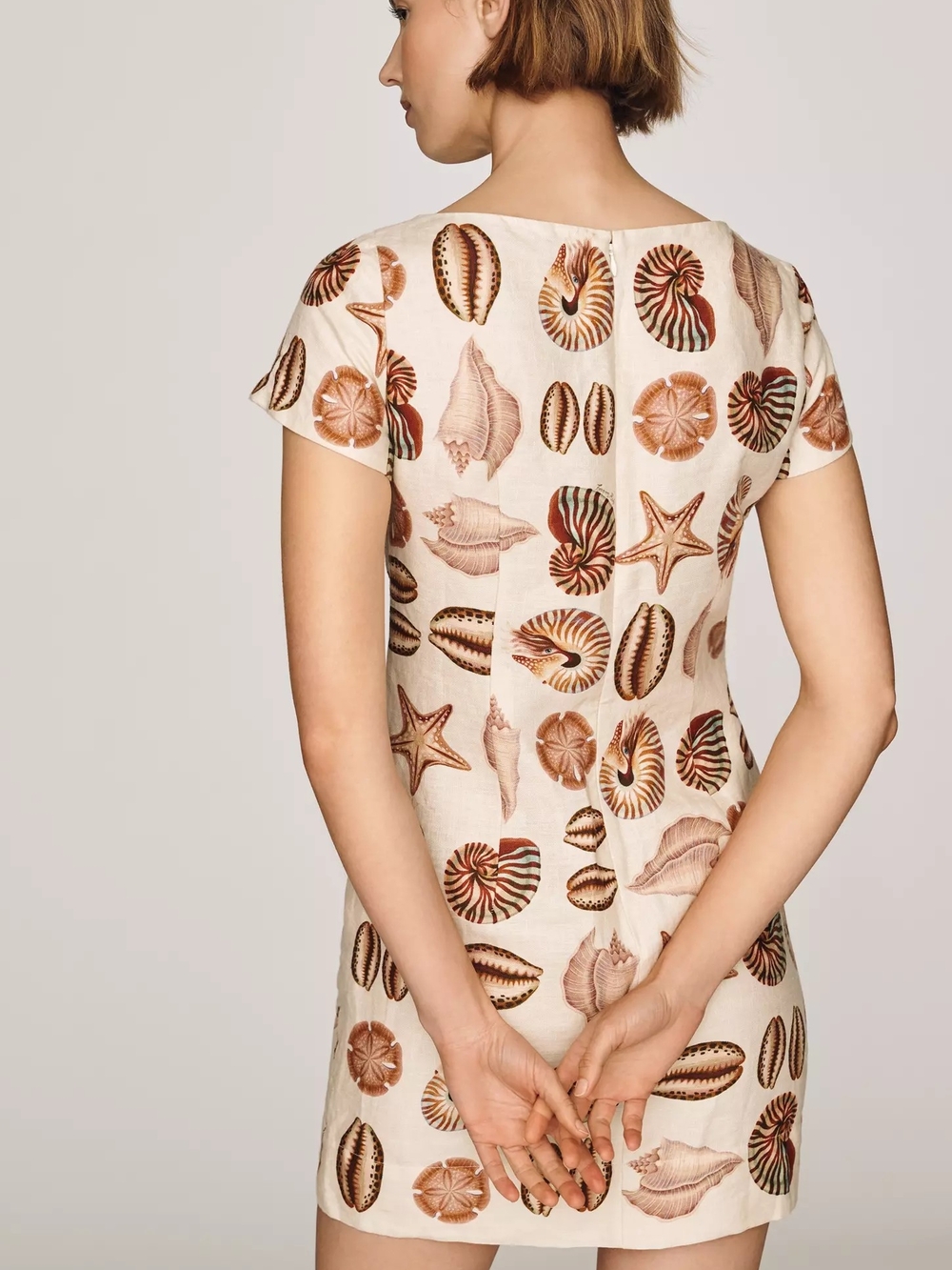 Farm Rio Marine Shells 100% Linen Mini Dress - Picture 3 of 7